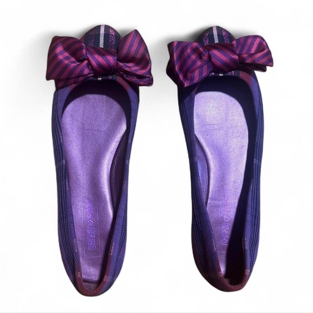 Coach Poppy Plaid Bow Flats